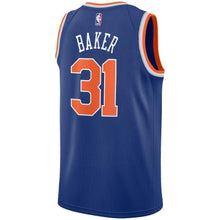 Load image into Gallery viewer, 31-Ron Baker New York Knicks Swingman Sponsor Patch Jersey Royal - Icon Edition