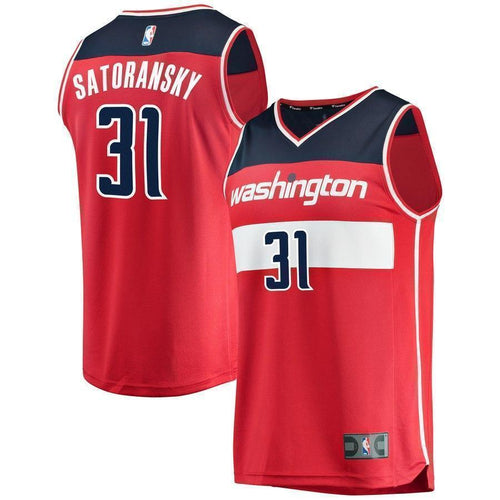 31-Tomas Satoransky Washington Wizards Team Color Player Jersey Red - Icon Edition