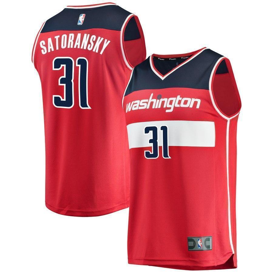 31-Tomas Satoransky Washington Wizards Team Color Player Jersey Red - Icon Edition