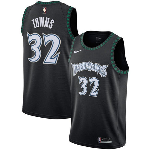 32-Karl-Anthony Towns Minnesota Timberwolves Hardwood Classics Swingman Jersey – Black