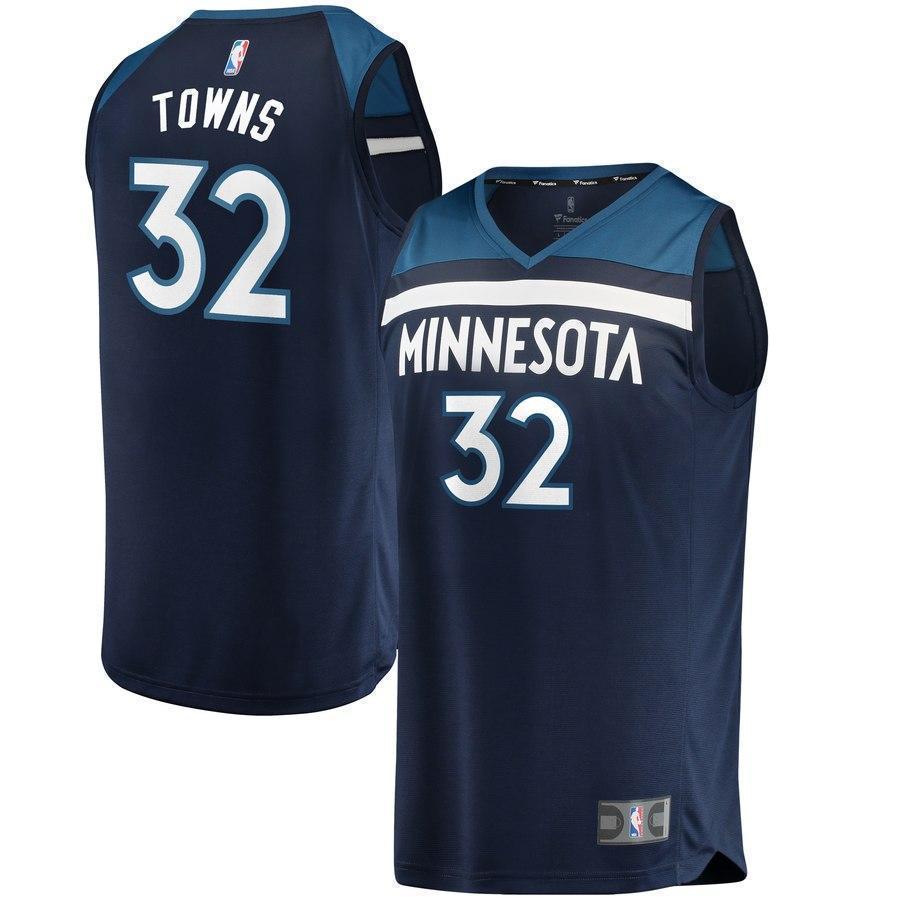 32-Karl-Anthony Towns Minnesota Timberwolves Jersey Navy - Icon Edition
