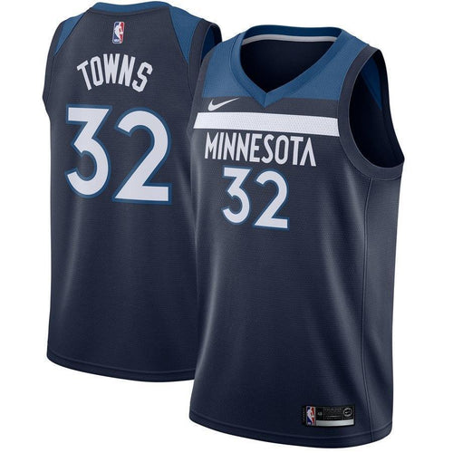 32-Karl-Anthony Towns Minnesota Timberwolves Swingman Jersey Navy - Icon Edition