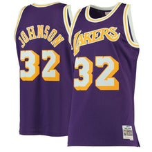 Load image into Gallery viewer, 32-Magic Johnson Los Angeles Lakers  Hardwood Classics Swingman Jersey - Purple