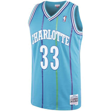 Load image into Gallery viewer, 33-Alonzo Mourning Charlotte Hornets  Hardwood Classics Swingman Jersey – Teal