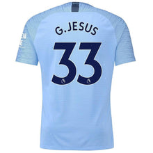 Load image into Gallery viewer, 33-Gabriel Jesus Manchester City 2018-19 Home Jersey - Light Blue