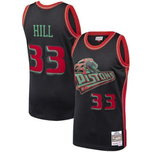 Load image into Gallery viewer, 33-Grant Hill Detroit Pistons Hardwood Classics Christmas Swingan Collection Jersey – Black