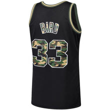 Load image into Gallery viewer, 33-Larry Bird Boston Celtics  Straight Fire Camo Swingman Jersey – Black