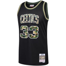 Load image into Gallery viewer, 33-Larry Bird Boston Celtics  Straight Fire Camo Swingman Jersey – Black
