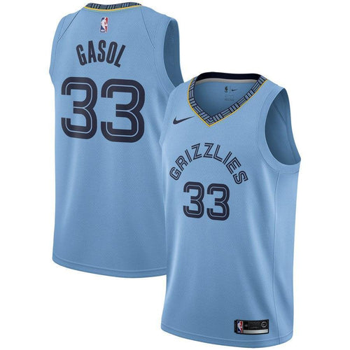 33-Marc Gasol Memphis Grizzlies Swingman Jersey - Statement Edition – Light Blue