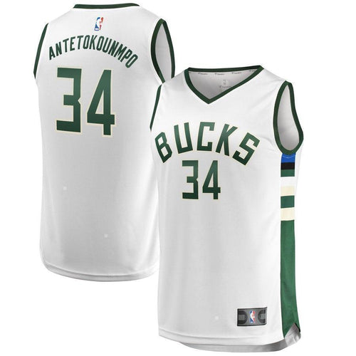 34-Giannis Antetokounmpo Milwaukee Bucks  Jersey White - Association Edition