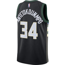 Load image into Gallery viewer, 34-Giannis Antetokounmpo Milwaukee Bucks Swingman Jersey - Statement Edition – Black