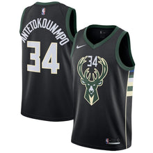 Load image into Gallery viewer, 34-Giannis Antetokounmpo Milwaukee Bucks Swingman Jersey - Statement Edition – Black