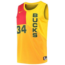 Load image into Gallery viewer, 34-Giannis Antetokounmpo Milwaukee Bucks  Swingman Jersey – City Edition – Yellow