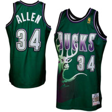 Load image into Gallery viewer, 34-Mitchell &amp; Ness Ray Allen Milwaukee Bucks 1996-1997 Hardwood Classics Throwback  - Green