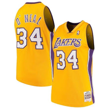 Load image into Gallery viewer, 34-Shaquille O`Neal Los Angeles  Hardwood Classics Swingman Jersey – Gold