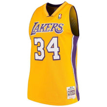 Load image into Gallery viewer, 34-Shaquille O`Neal Los Angeles  Hardwood Classics Swingman Jersey – Gold
