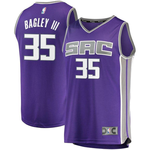 35-Marvin Bagley III Sacramento Kings  2018 NBA Draft First Round Pick  Jersey Purple – Icon Edition