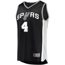 Load image into Gallery viewer, 4-Derrick White San Antonio Spurs  Jersey Black - Icon Edition