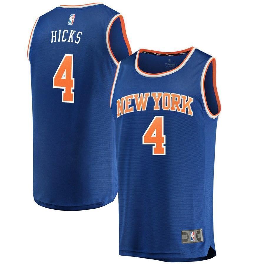 4-Isaiah Hicks New York Knicks  Jersey Royal - Icon Edition