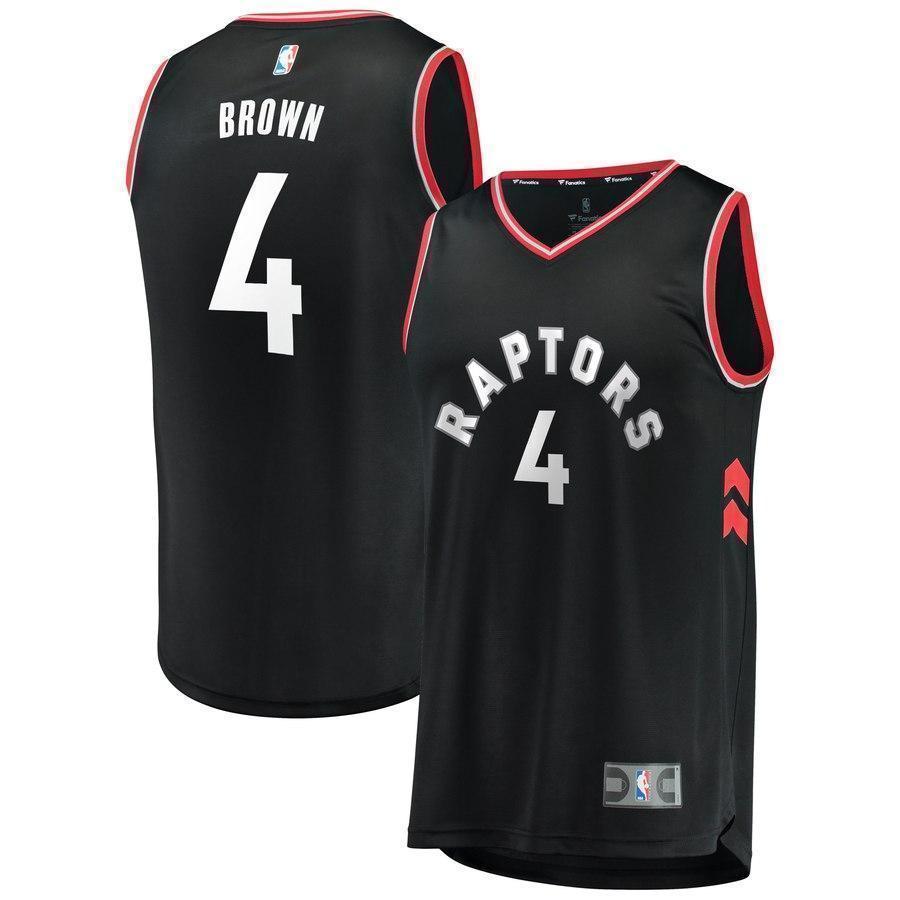 4-Lorenzo Brown Toronto Raptors  Jersey Black - Statement Edition