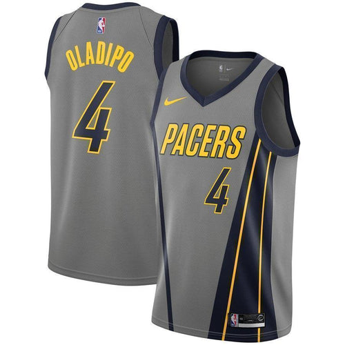 4-Victor Oladipo Indiana Pacers  Swingman Jersey – City Edition – Gray