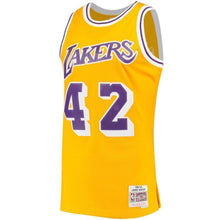 Load image into Gallery viewer, 42-James Worthy Los Angeles Lakers Hardwood Classics Swingman Jersey - Gold
