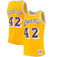 Load image into Gallery viewer, 42-James Worthy Los Angeles Lakers Hardwood Classics Swingman Jersey - Gold