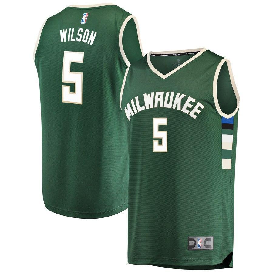 5-D.J. Wilson Milwaukee Bucks Jersey Green - Icon Edition