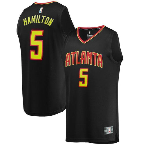 5-Daniel Hamilton Atlanta Hawks Jersey Black - Icon Edition