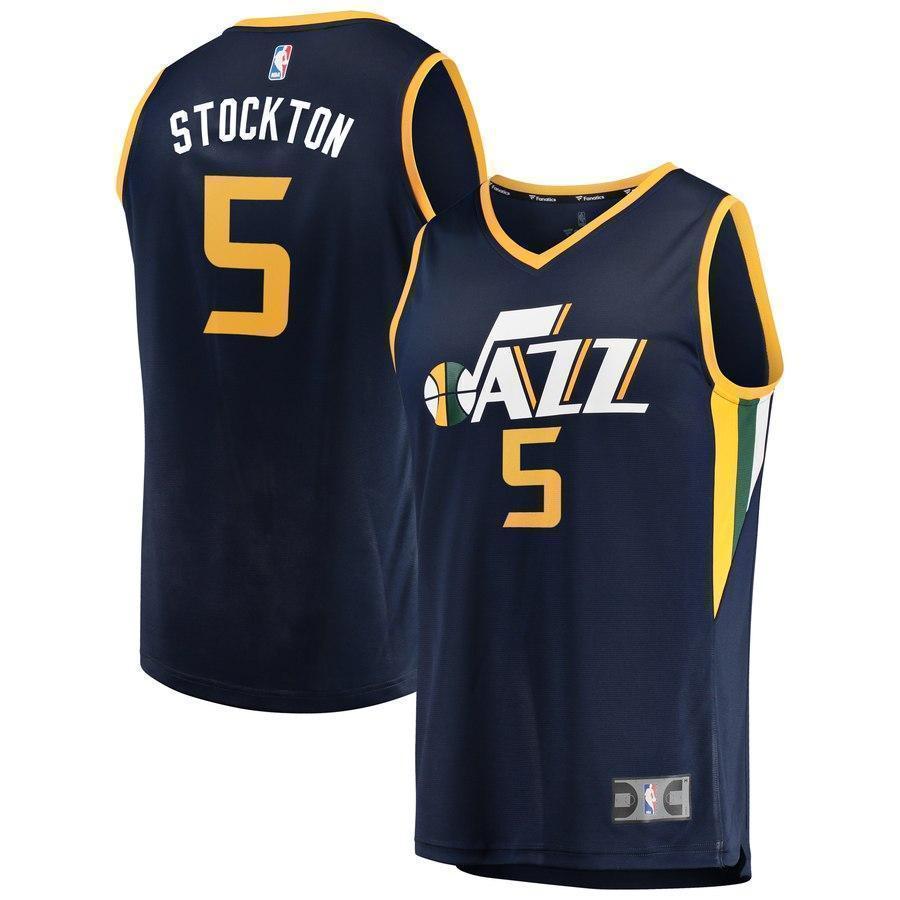 5-David Stockton Utah Jazz  Player Jersey - Icon Edition - Navy