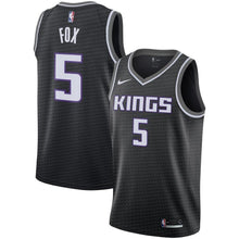 Load image into Gallery viewer, 5-De&#39;Aaron Fox Sacramento Kings  Swingman Jersey - Statement Edition – Black