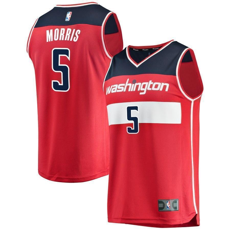 5-Markieff Morris Washington Wizards Team Color Player Jersey Red - Icon Edition