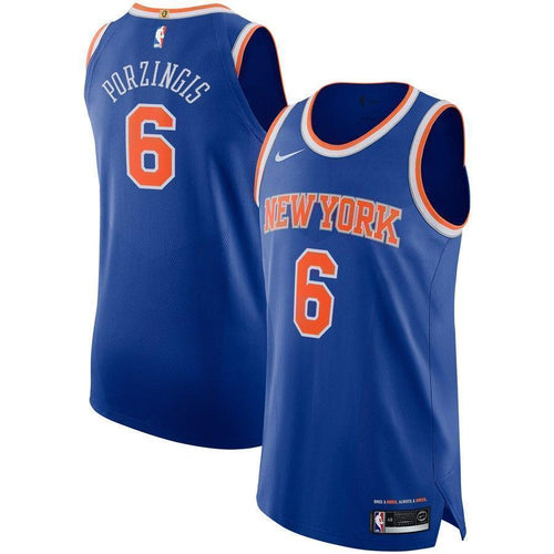 6-Kristaps Porzingis New York Knicks Player Jersey Blue - Icon Edition