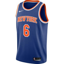 Load image into Gallery viewer, 6-Kristaps Porzingis New York Knicks Swingman Sponsor Patch Jersey Royal - Icon Edition