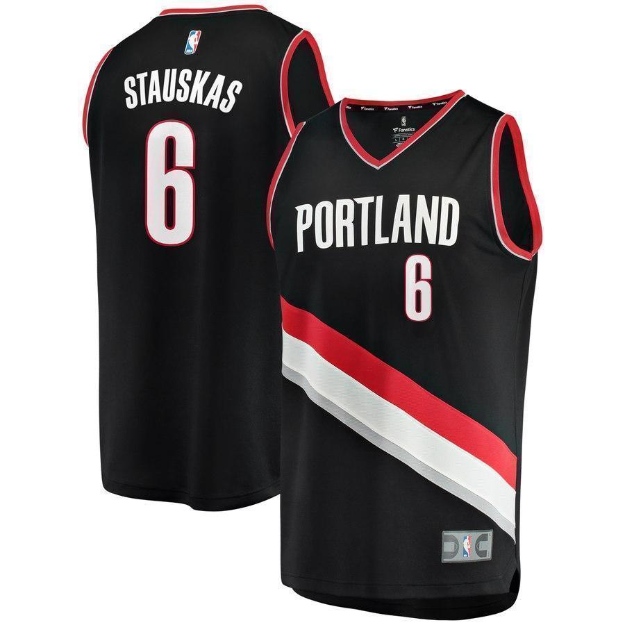 6-Nik Stauskas Portland Trail Blazers  Jersey - Icon Edition - Black
