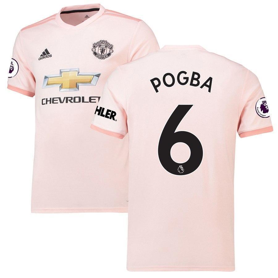6-Paul Pogba Manchester United 2018-19 Away Player Jersey – Coral