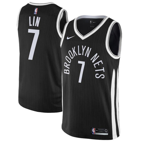7-Jeremy Lin Brooklyn Nets Swingman Jersey Black - City Edition