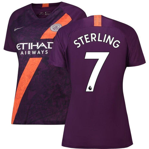 7-Raheem Sterling Manchester City Women's 2018-19 Third Stadium Player Jersey – Purple