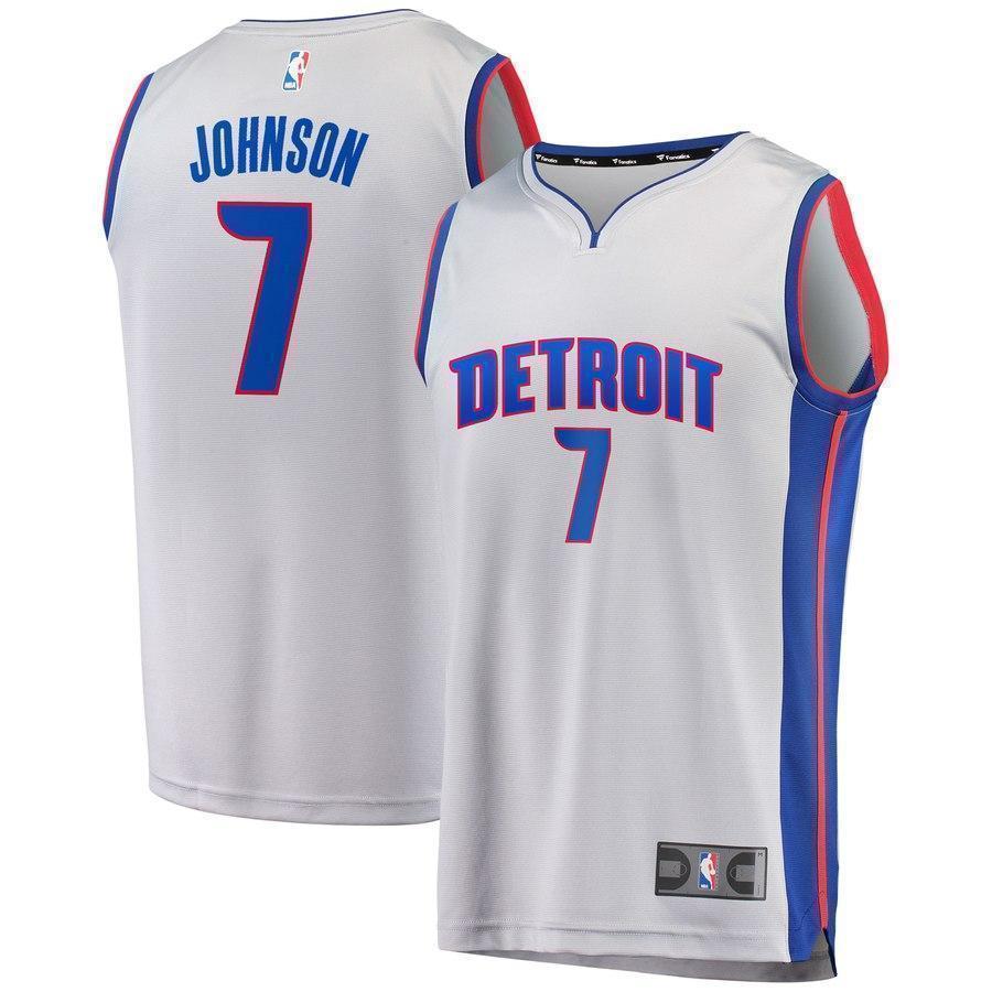 7-Stanley Johnson Detroit Pistons  Jersey Gray - Statement Edition