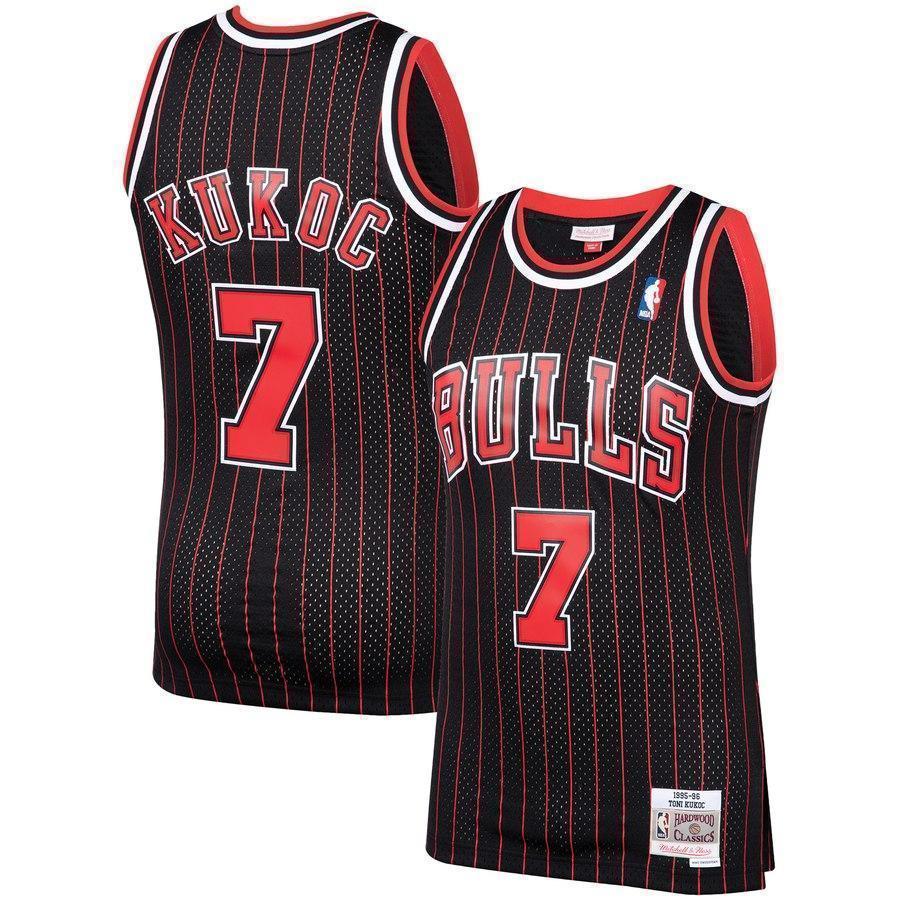7-Toni Kukoc Chicago Bulls  Hardwood Classics Swingman Jersey – Black