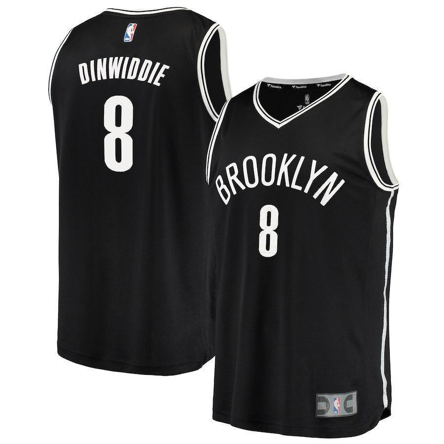 8-Spencer Dinwiddie Brooklyn Nets Jersey - Icon Edition – Black