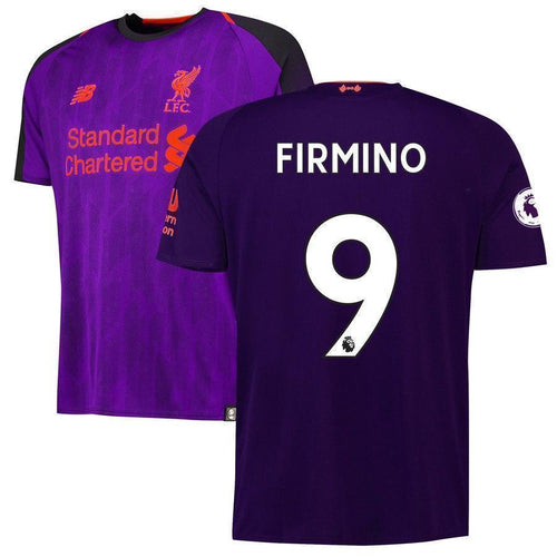 9-Roberto Firmino Liverpool New Balance 2018-19 Away Player Jersey – Purple