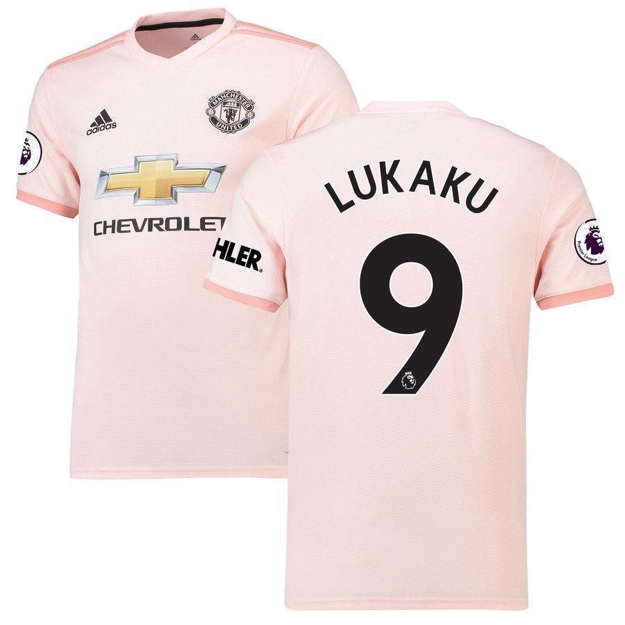 9-Romelu Lukaku Manchester United 2018-19 Away Player Jersey – Coral