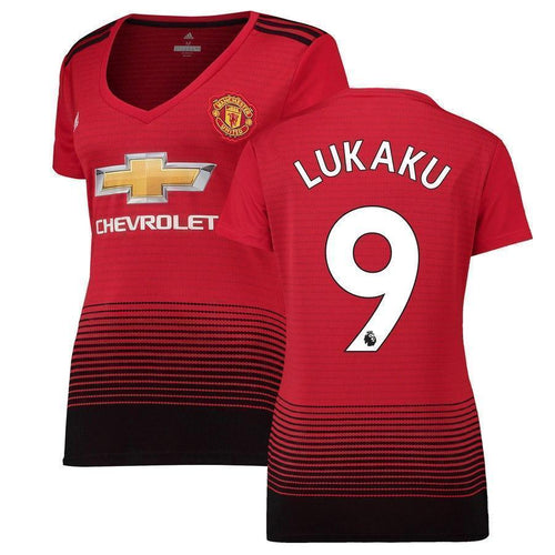 9-Romelu Lukaku Manchester United Women's 18-19 Home Jersey – Red