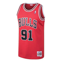 Load image into Gallery viewer, 91-Dennis Rodman Chicago Bulls  1997-98 Hardwood Classics Swingman Jersey - Red