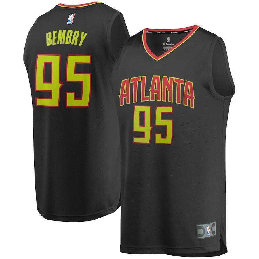 95-DeAndre Bembry Atlanta Hawks  Jersey Black - Icon Edition