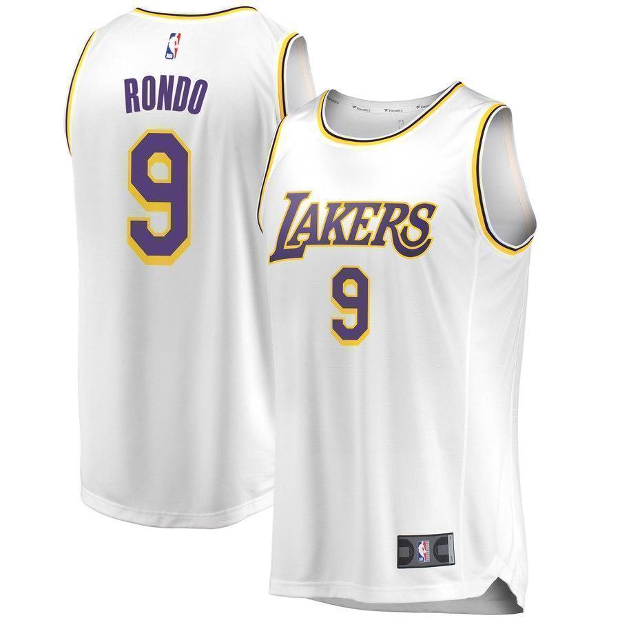 9Rajon Rondo Los Angeles Lakers  Jersey - Association Edition – White
