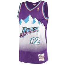 Load image into Gallery viewer, MITCHELL &amp; NESS JOHN STOCKTON UTAH JAZZ PURPLE 1996-97 HARDWOOD CLASSICS SWINGMAN JERSEY