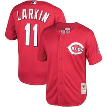 Load image into Gallery viewer, Barry Larkin Cincinnati Reds Mitchell &amp; Ness Fashion Cooperstown Collection Mesh Batting Practice Jersey - Red
