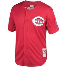 Load image into Gallery viewer, Barry Larkin Cincinnati Reds Mitchell &amp; Ness Fashion Cooperstown Collection Mesh Batting Practice Jersey - Red